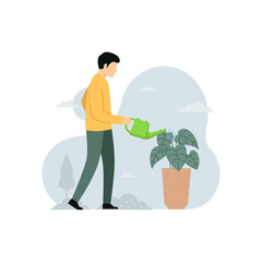 House Plants clipart design concept flat vector illustration