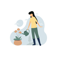 House Plants clipart design concept flat vector illustration