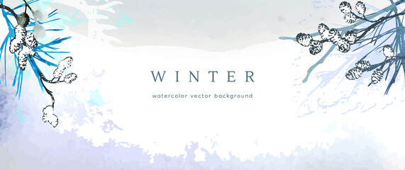 Fototapeta na wymiar watercolor season vector winter holiday year art