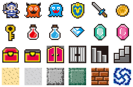 Fototapeta RPG風ドット絵　ダンジョン　素材