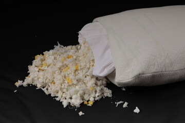 shredded Memory foam pillow with bamboo fabric - obrazy, fototapety, plakaty