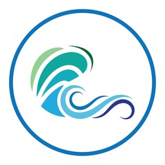 Water wave icon vector