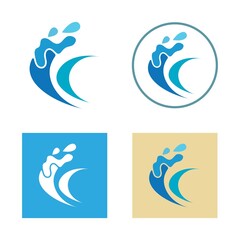 Obraz premium Water wave icon vector