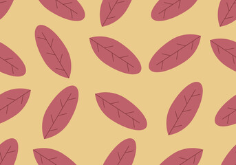 Botanical seamless pattern with leaves. Floral abstract print design for wallpaper, wrap paper or fabric. Vector hand drawn background.