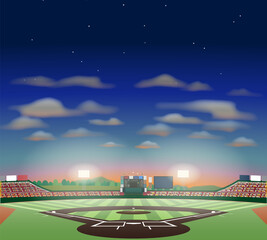 Baseball stadium [Sunset sky]