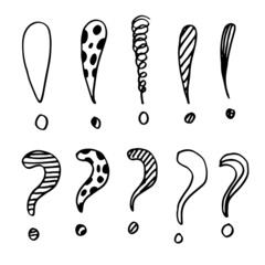 Obraz premium Image of question mark and exclamation mark icon on white background.