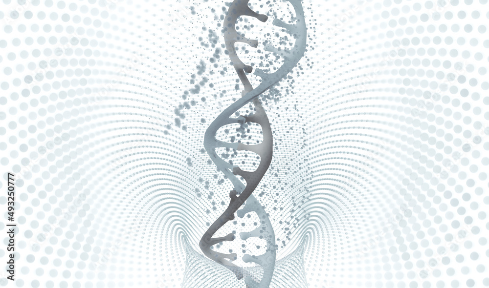 Leinwandbilder dna genome research. laboratory experiments in genetic engineering. dna helix code decoding. 3d illu