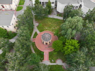 The National Technical University of Ukraine "Igor Sikorsky Kyiv Polytechnic Institute". Aerial drone view.