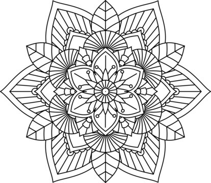 Flower mandala. Vintage decorative items 8. Eastern pattern. Islam, Arabic, Indian, Moroccan