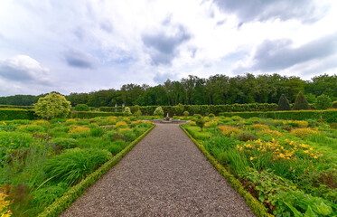 Fototapeta na wymiar Frankreich - Villandry - Schloss Villandry - Schlossgarten & Parkanlage