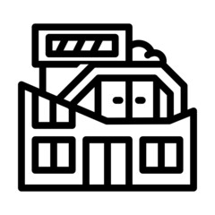 unusually shaped houses architecture line icon vector. unusually shaped houses architecture sign. isolated contour symbol black illustration