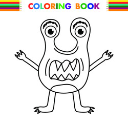 Halloween Monster Vector Illustration Art. coloring book