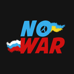 no war russia ukraine peace love vector font