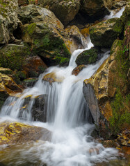 Fototapeta na wymiar Autumn at the Aitzondo waterfall, Aiako Harriak Natural Park, Euskadi