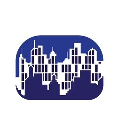 Modern City skyline illustration in flat design