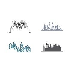 Fototapeta premium Modern City skyline illustration in flat design