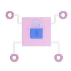 3D Security Icon, secure universal network