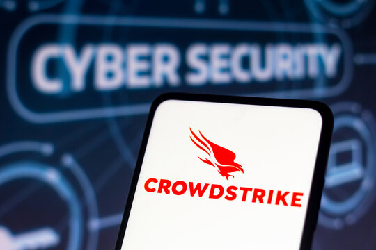 March 10, 2022, Brazil. In this photo illustration the logo from the cyber security company CrowdStrike Holdings seen displayed on a smartphone.