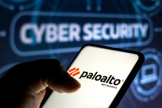 March 10, 2022, Brazil. In this photo illustration the logo from the cyber security company Palo Alto Networks seen displayed on a smartphone.