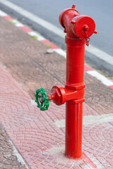 Fire Water hose connector ready to use in the outdoor.