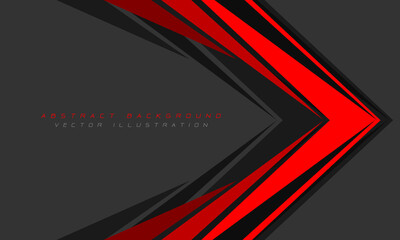 Abstract red arrow speed direction on grey design modern futuristic background vector