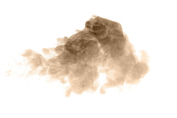Brown dust powder explosion.