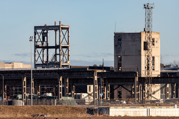 Fototapeta na wymiar abandoned ruined damaged old factory