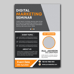 modern digital marketing seminar flyer template design