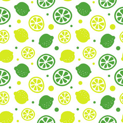 Poster with lemon and lime. Fresh citrus fruits.