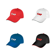 Fototapeta premium A set of cap vector illustrations.