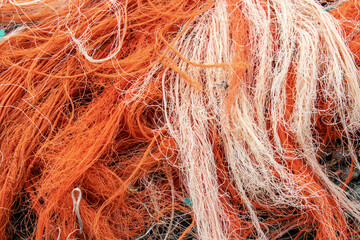 Loctudy. S&eacute;chage des filet de p&ecirc;che au sol. Finist&egrave;re. Bretagne	