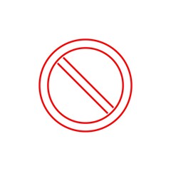 Prohibition red stop sign. No symbol icon isolated on white background