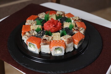 Sushi rolls Japanese food sushi background menu tempura food sushi sets