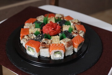Sushi rolls Japanese food sushi background menu tempura food sushi sets
