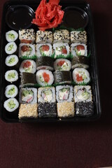 Sushi rolls Japanese food sushi background menu tempura food sushi sets