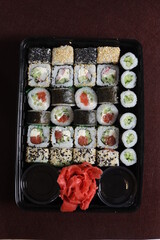 Sushi rolls Japanese food sushi background menu tempura food sushi sets