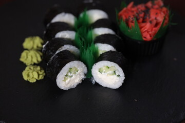 Sushi rolls Japanese food sushi background menu tempura food sushi sets