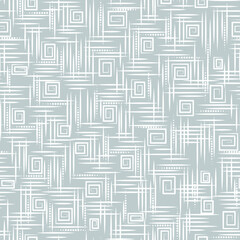 seamless abstract wallpaper with geometric pattern of lines and square spirals in a random arrangement