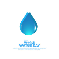 Concept of World Water Day. Save the Water - Can be used for logo, banner, poster etc.