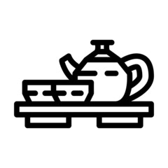 tea chinese line icon vector. tea chinese sign. isolated contour symbol black illustration