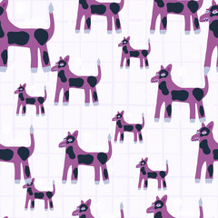 Contemporary dog seamless pattern. Abstract animals endless wallpaper.