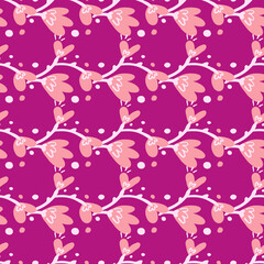 Abstract flowers seamless pattern.