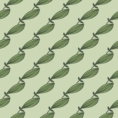 Exotic outline leaves seamless pattern. Nature palm leaf endless wallpaper.