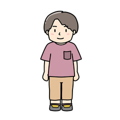 半袖の衣装をを着た男の子のイラスト