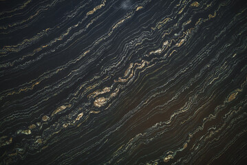 Texture marbre noir et lignes dorées, roche naturelle