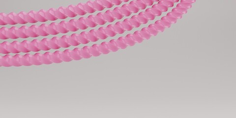 Pink Artistic Shaped 3d Render Image with White Background