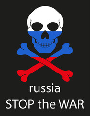 russia stop the war in ukraine vector illustration