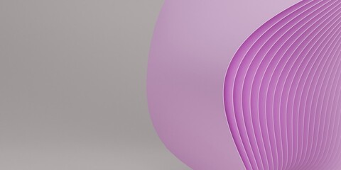 Pink Artistic Shaped 3d Render Image with White Background