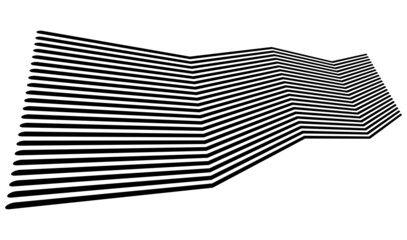 Edgy zig-zag, criss-cross lines in 3D perspective