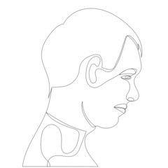 portrait man, guy one line drawing